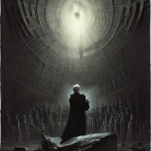 Scarred Draco Malfoy in Gothic Horror Style