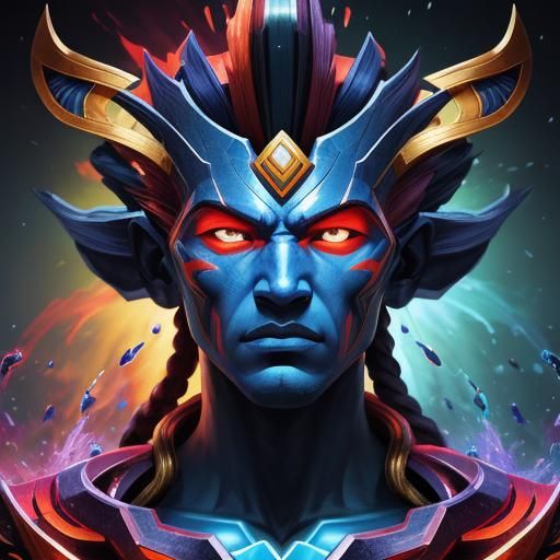 Hyperrealistic Enki Clone God in Splash Art Style