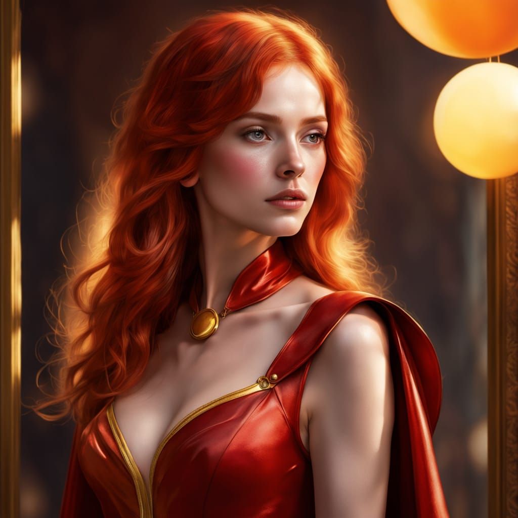 Red Butler in Ethereal Fantasy Illustration