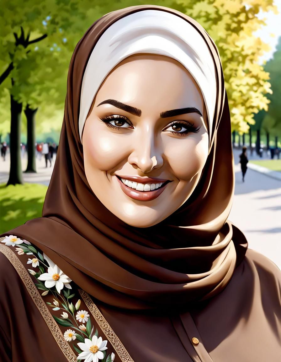 Smiling Swedish Woman in Hijab Portrait