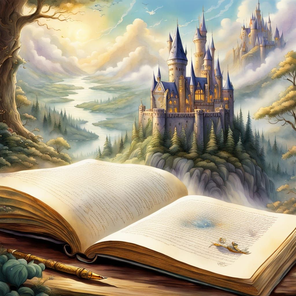 Whimsical Royal Scroll in Watercolor Style