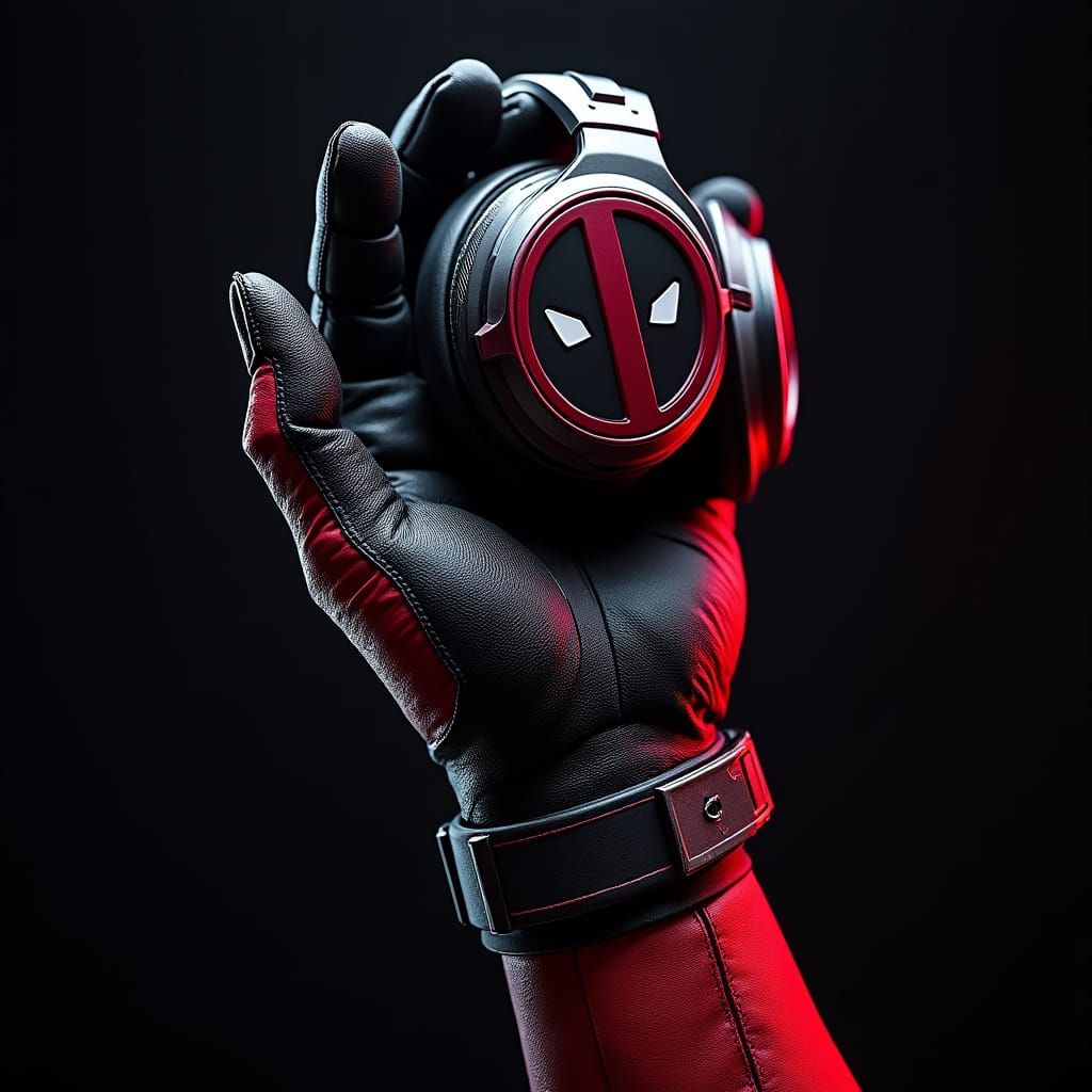Deadpool's Hand Holding Gaming Headset
