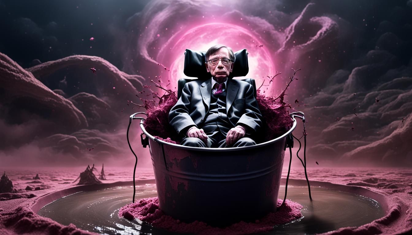 Sinister Stephen Hawking in Apocalyptic Dark Fantasy