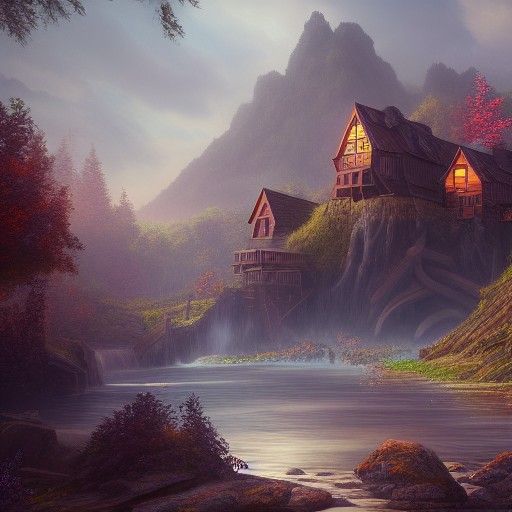 Detailed Cottagecore Matte Painting in 8K