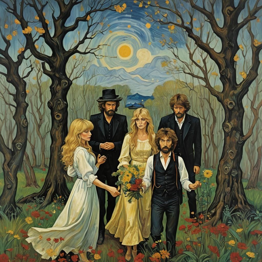 Fleetwood Mac Rumours Album in Van Gogh Style