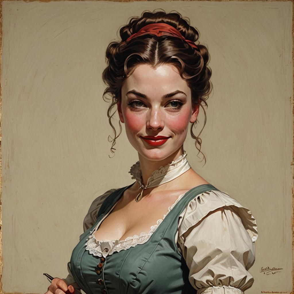 Victorian Noblewoman Burglar Portrait in Pin-Up Style