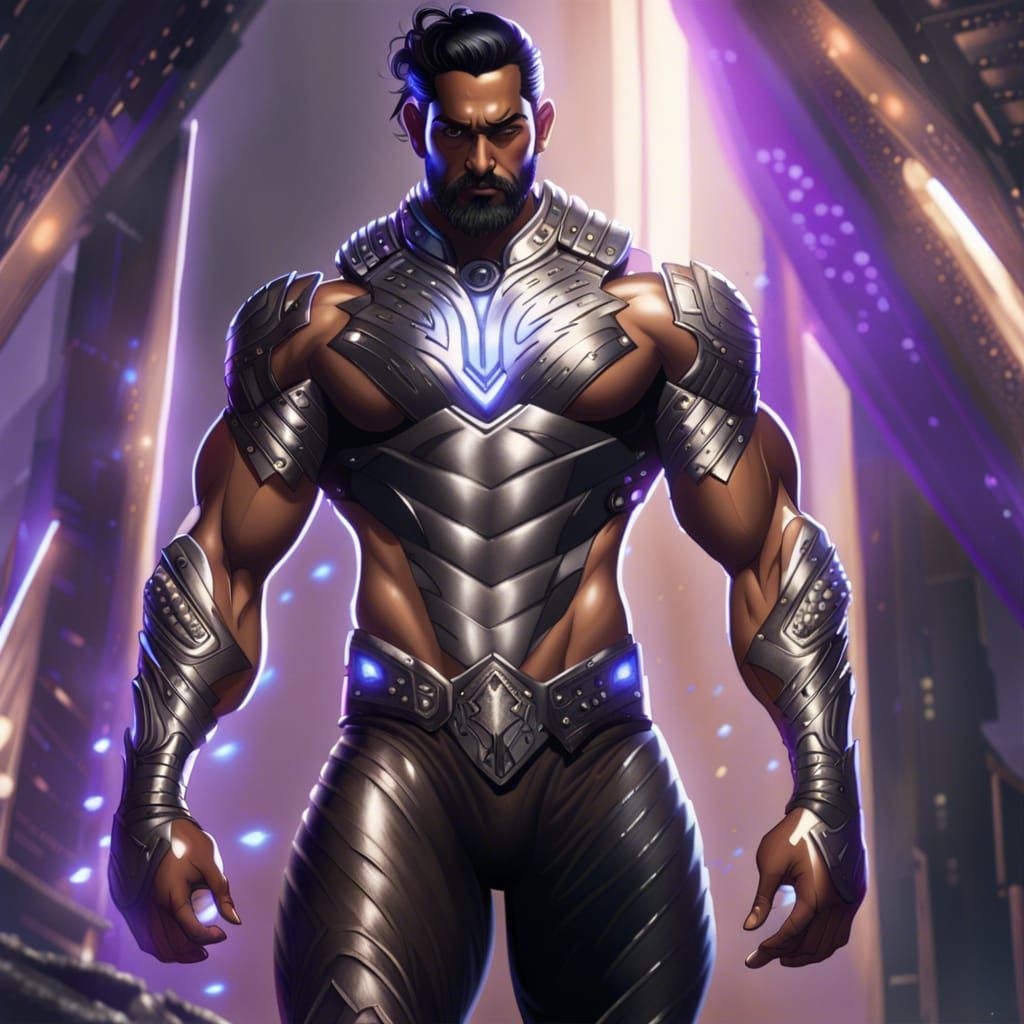 Indian Superhero in Nanotech Armor