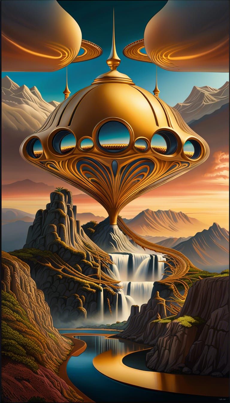 Surreal Lips and Saxophone Over Stormy Budapest