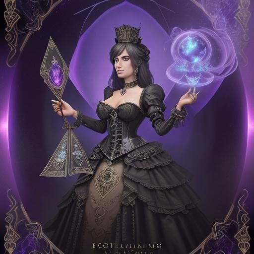 Ethereal Queen of Spades in Fantasy Illustration