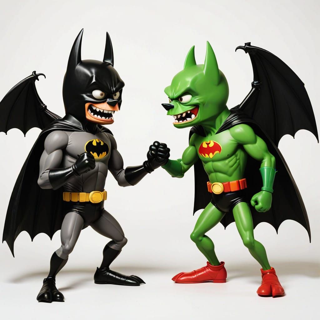 bat fink and underdog square off for a fight