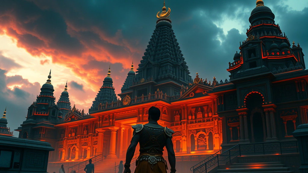 Futuristic Indian Temple in Year 3000