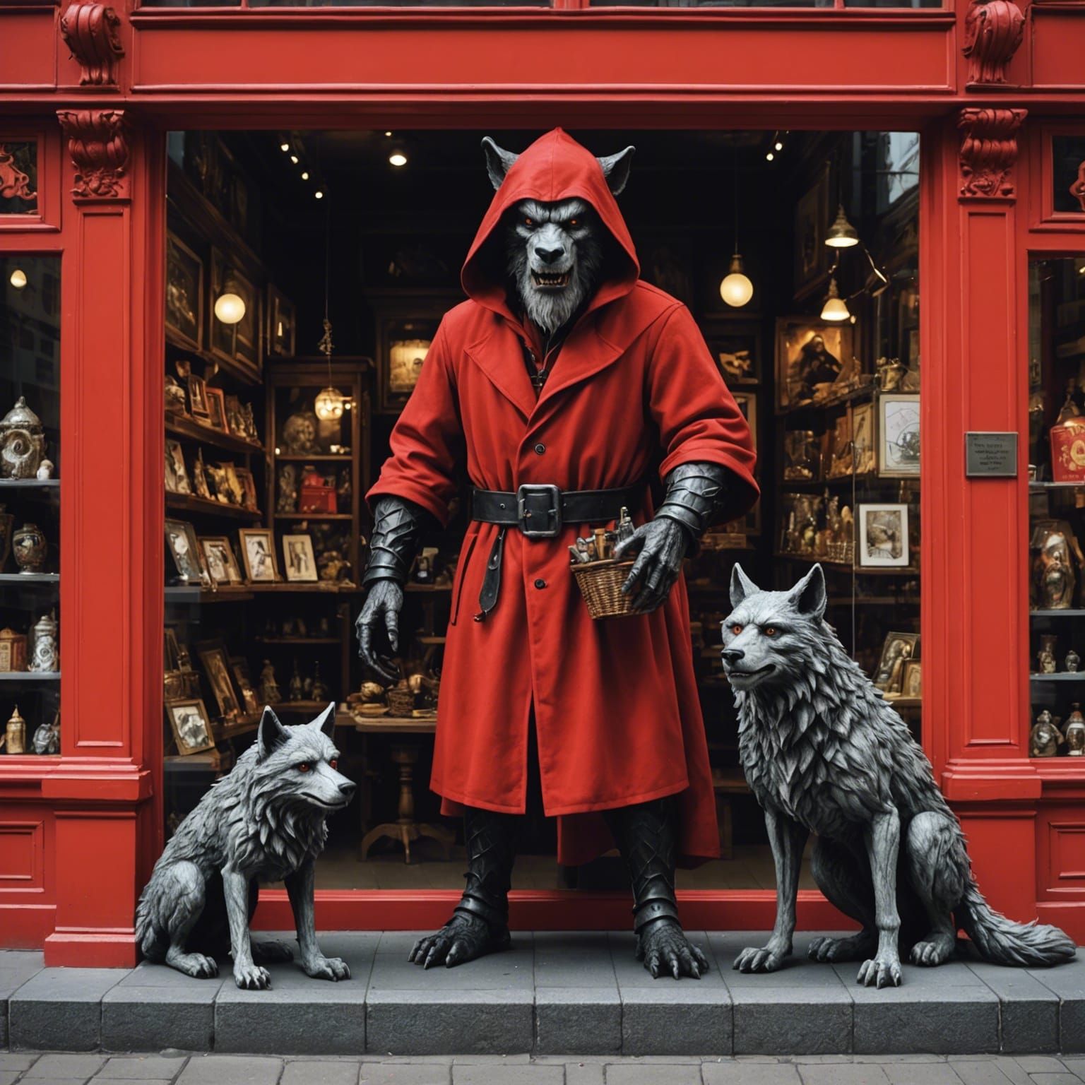 The wolf-man and his shop