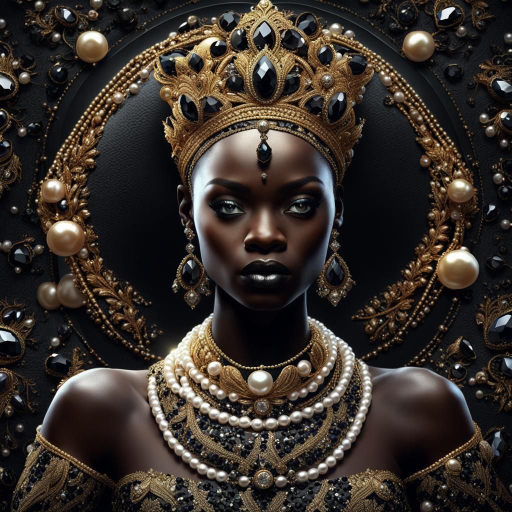 African Queen's Coronation in Detailed Matte Painting