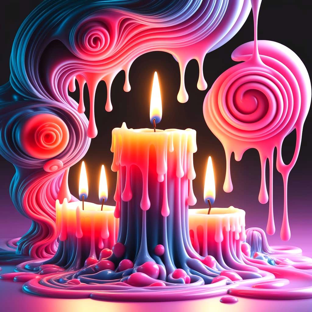 Melting Candles in Abstract Whimsical Shapes