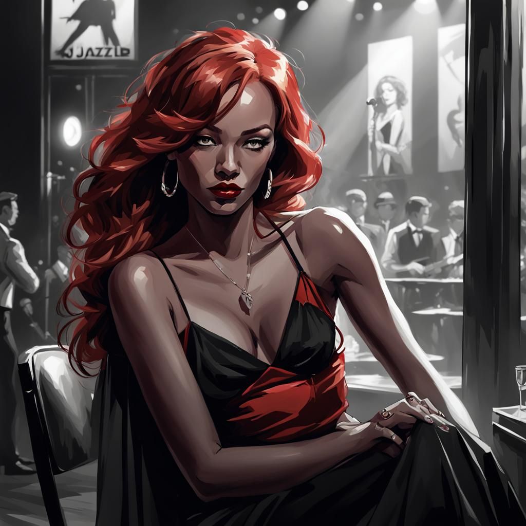 Red hair femme fatale
