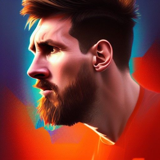 Hyperdetailed Portrait of Lionel Messi in Art Nouveau Style