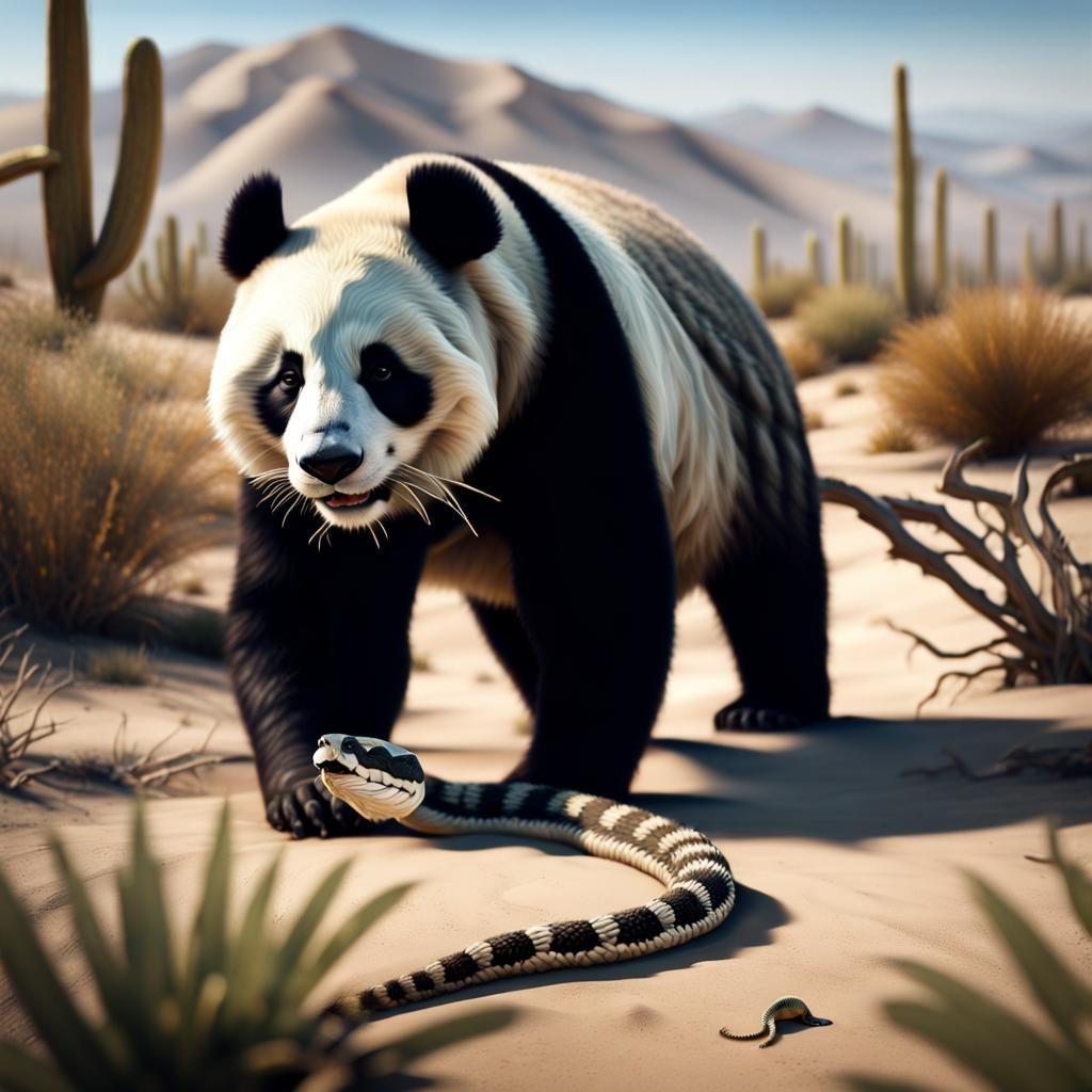 Panda Bear Peril in California Desert