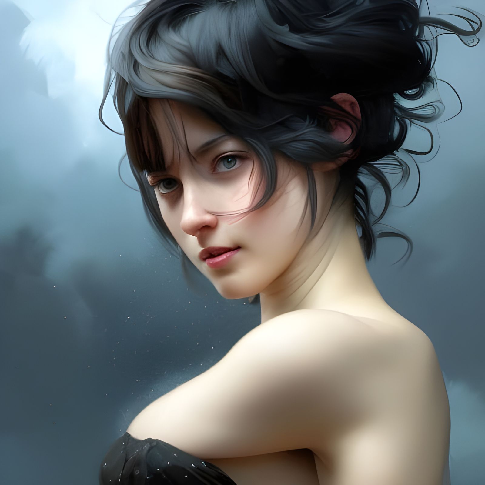 Hyperdetailed Portrait of a Girl with Silly Face