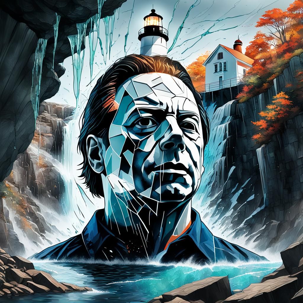 Michael Myers Shattered Glass Double Exposure Portrait