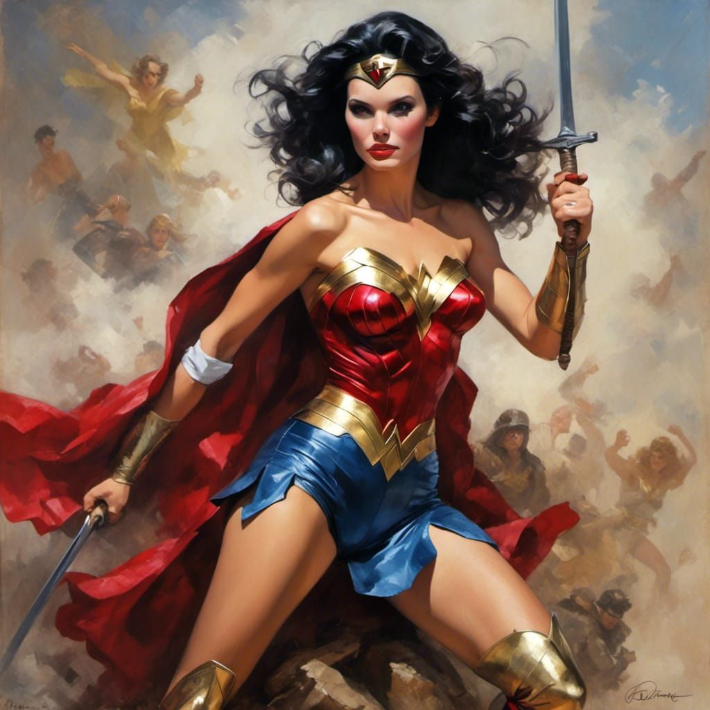 Lynda Carter as Wonder Woman: Digital Art Portrait