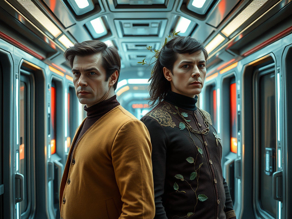 Doctor Who and Spock in Space Station