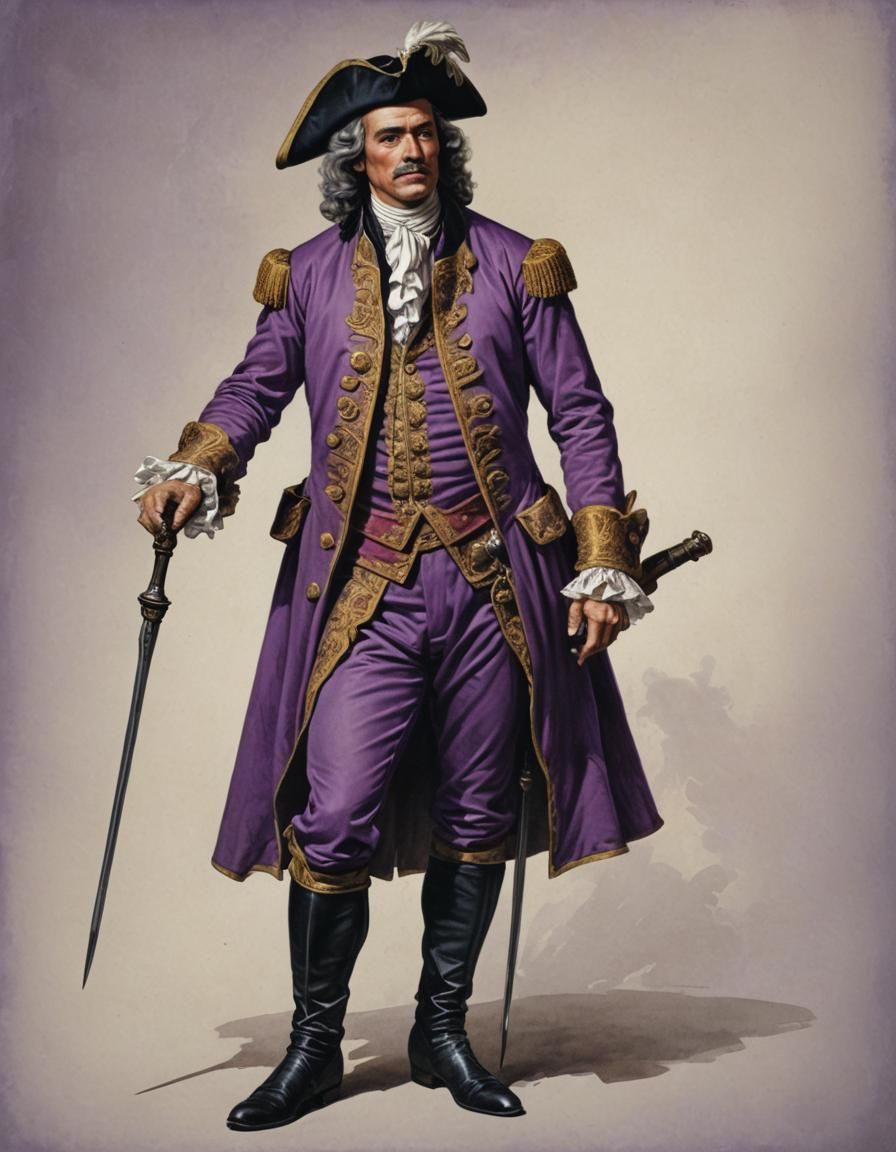 18th Century Cardinal in Purple Outfit