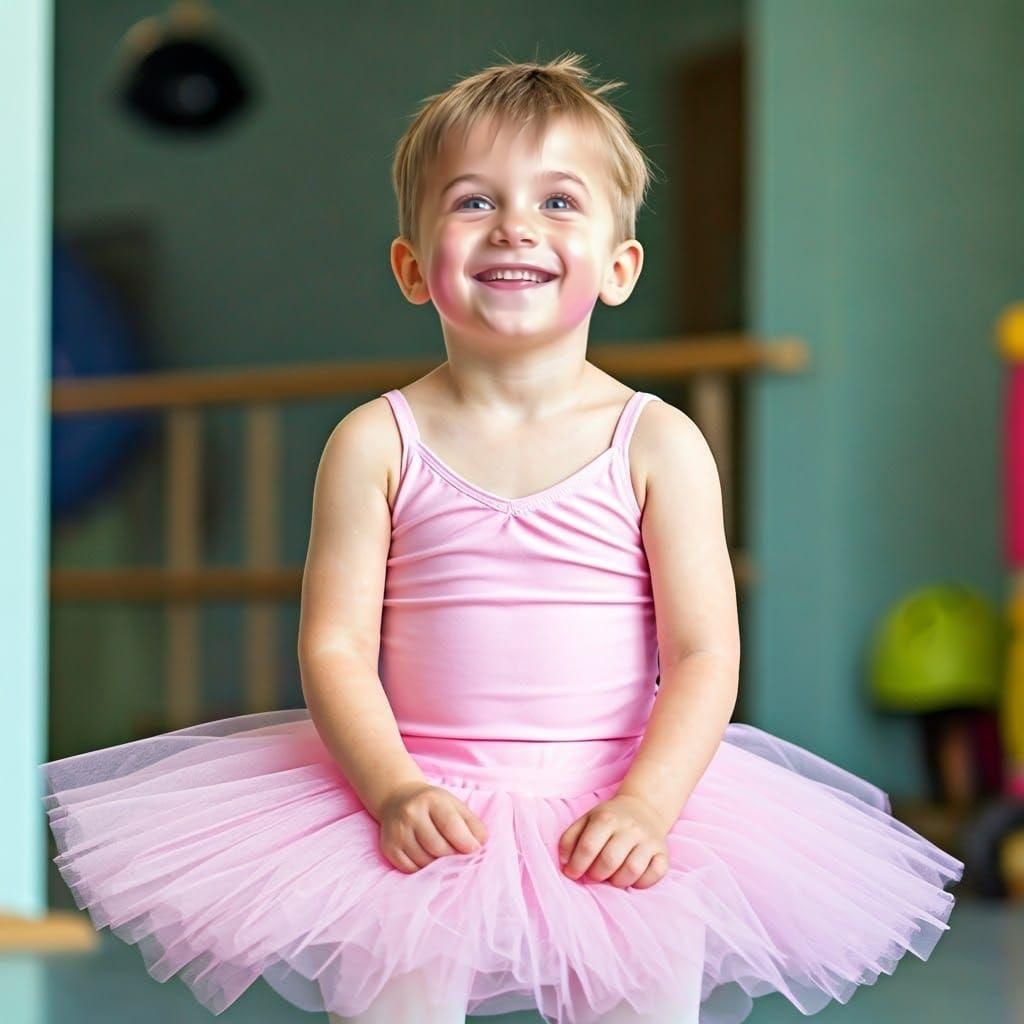 Ballerina Boy Portrait in Hyperrealistic Style