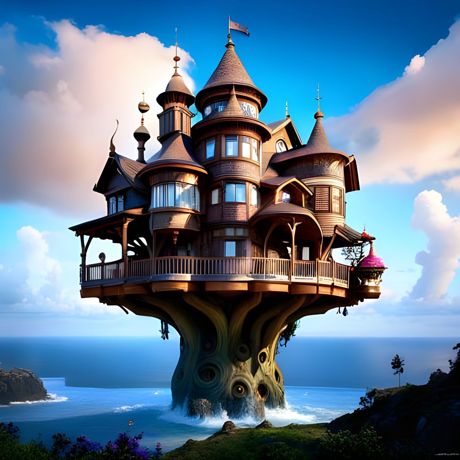 Enchanted Treehouse in Fantastical Forest