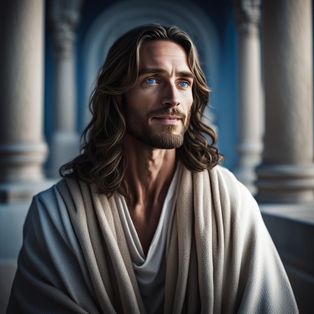 Hyperrealistic Image of Jesus in Desert