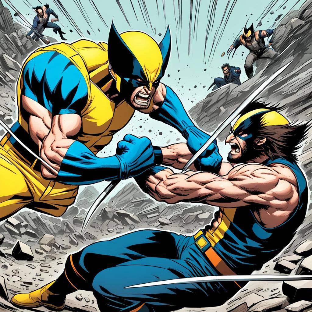Wolverine in a Fierce Fight Scene