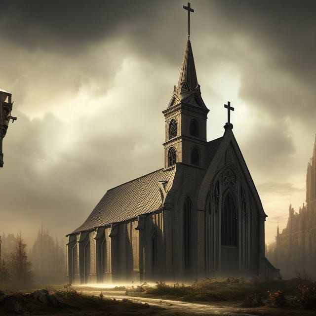 Epic Cinematic Church Digital Matte Painting