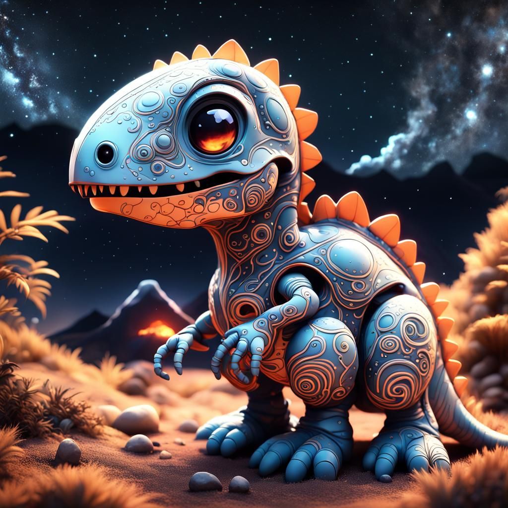 Cute Chibi Dinosaur 🌠🦖🧡 v4