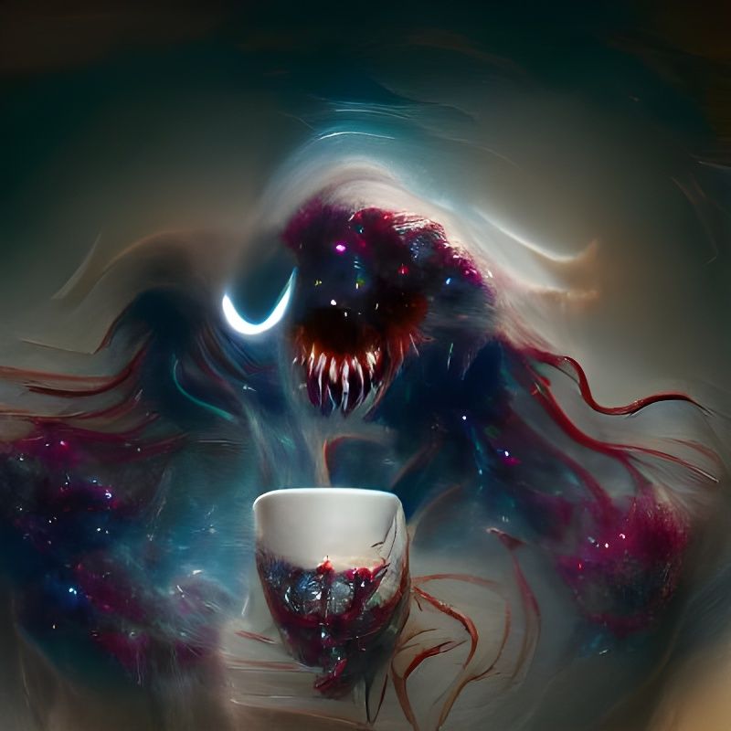 Cosmic Horror Emerges From Coffee Cup