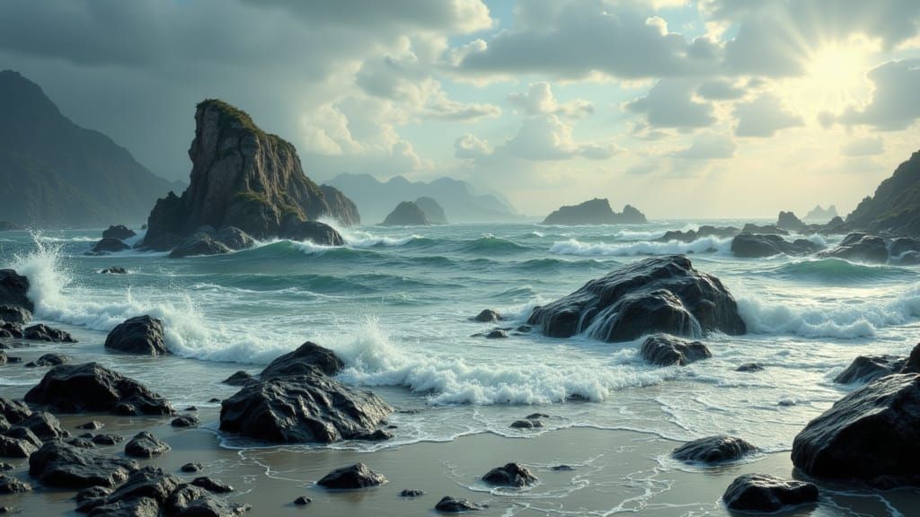 Dramatic Seascape with Moody Atmosphere