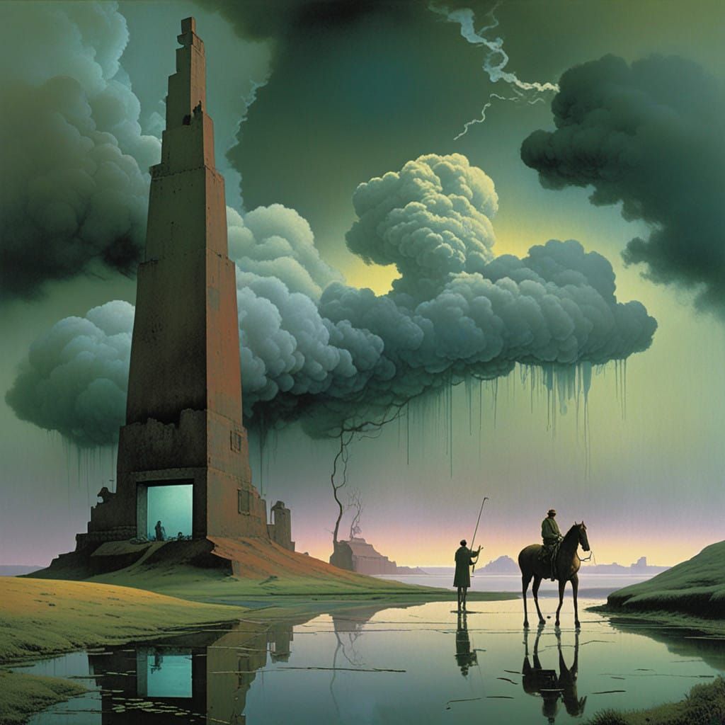 Surrealist Masterpiece with Ominous Mood