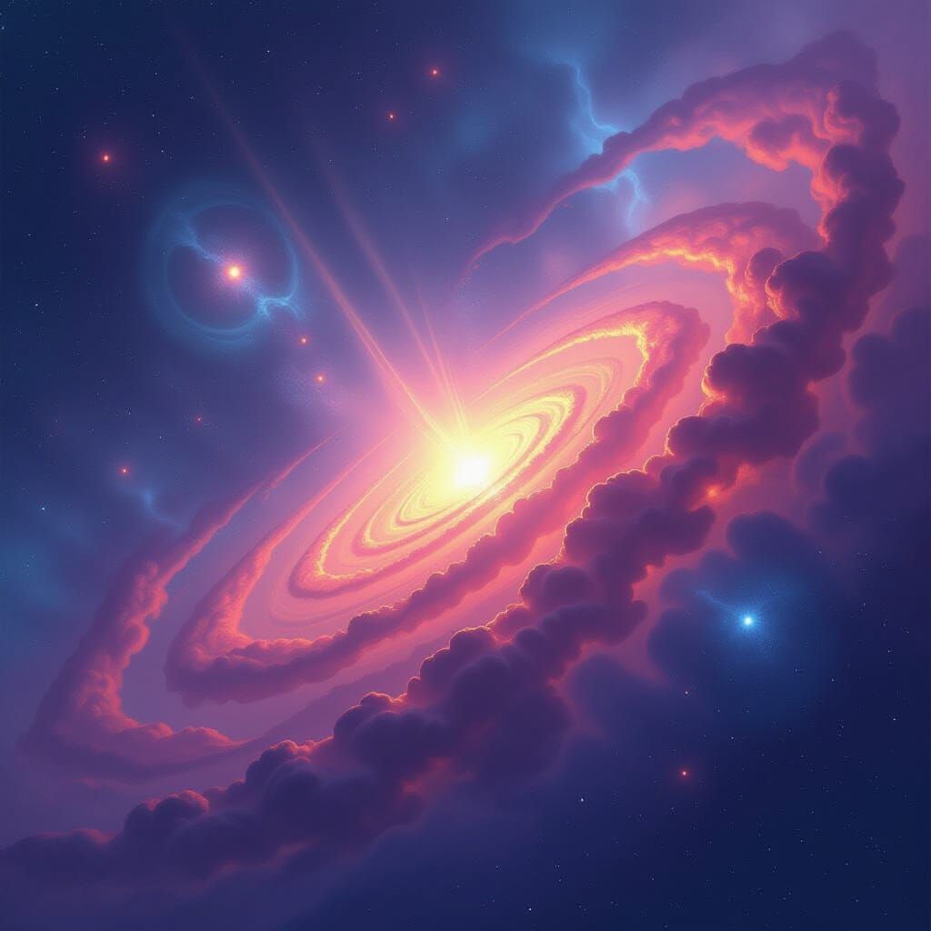 Vibrant Cosmos: Universe Expansion in Digital Art Style
