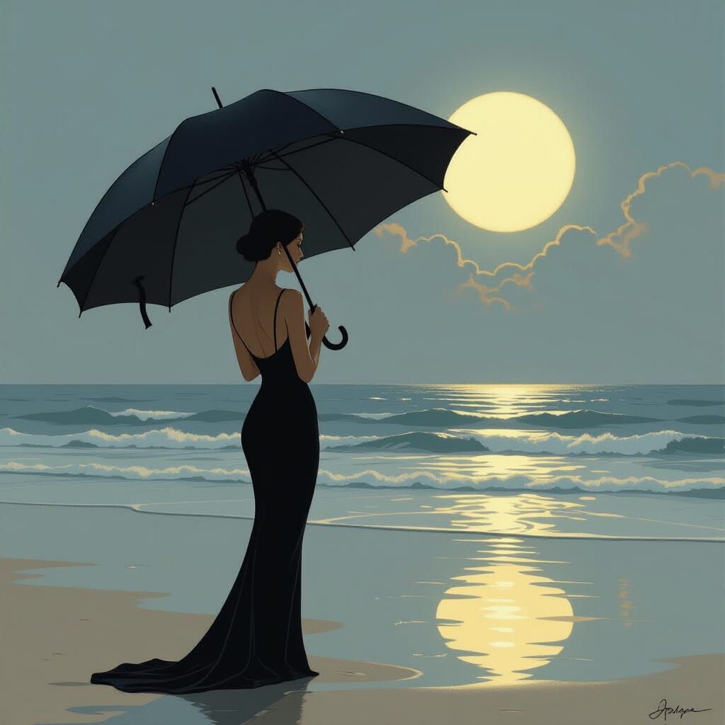 Vampire's Beach Day Under the Full Moon