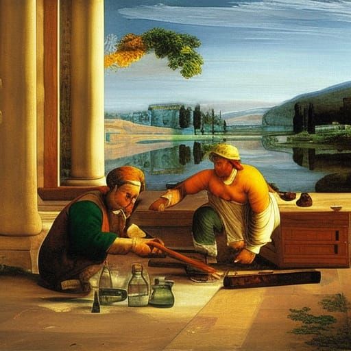 Glass Bottle Maker in Renaissance Style