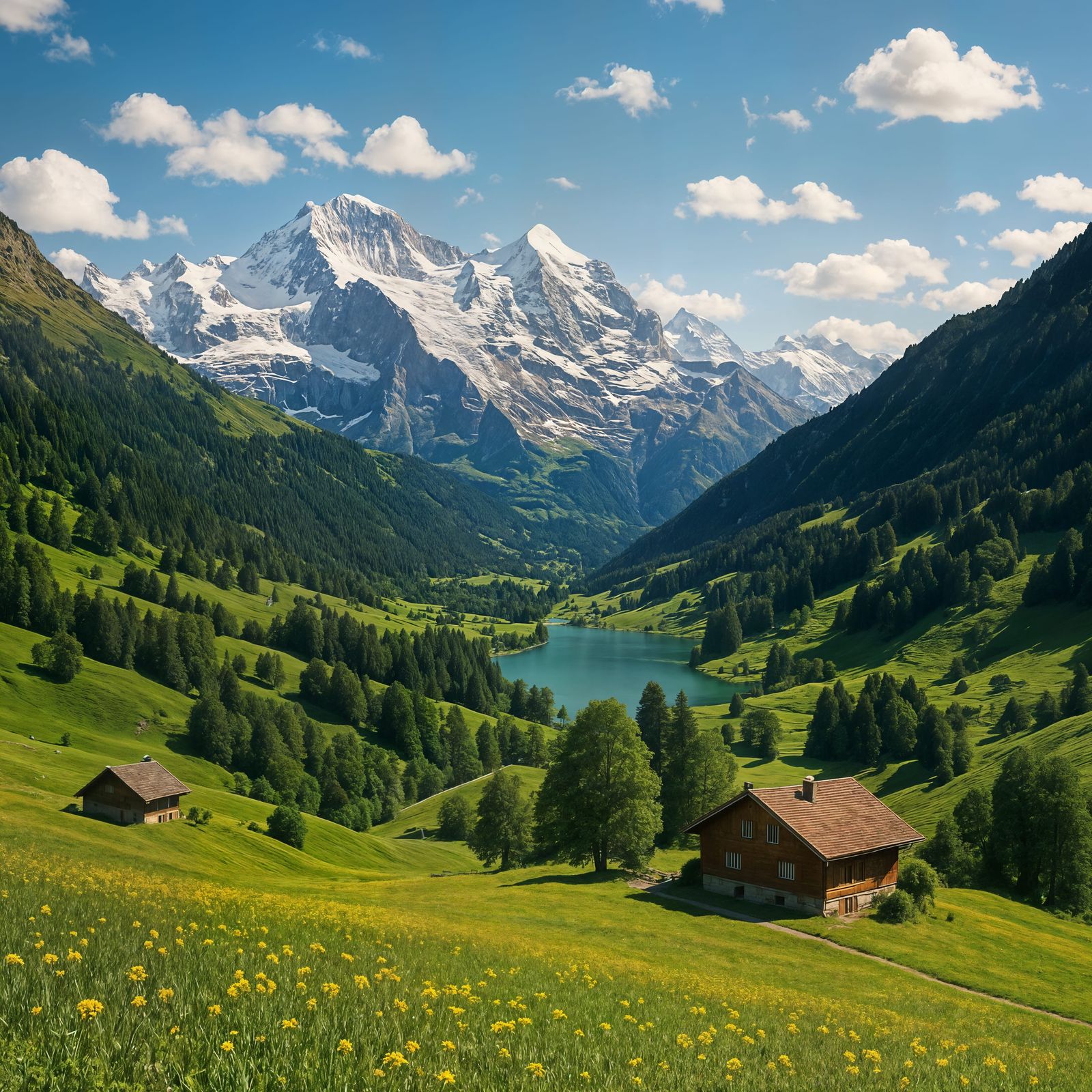 Beautiful Swiss Alps Landscape