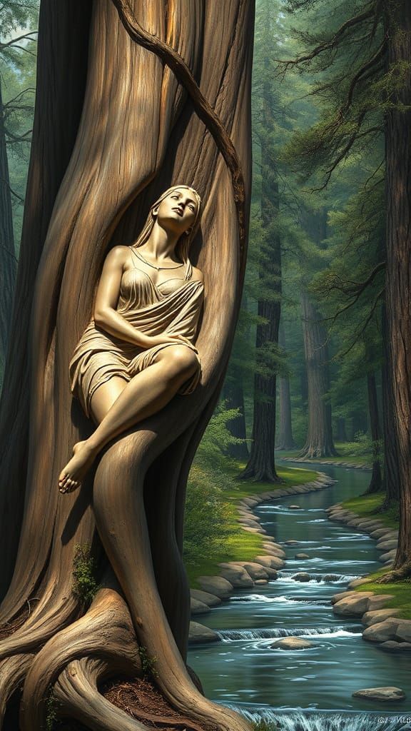 Seated Woman in Fantasy Landscape