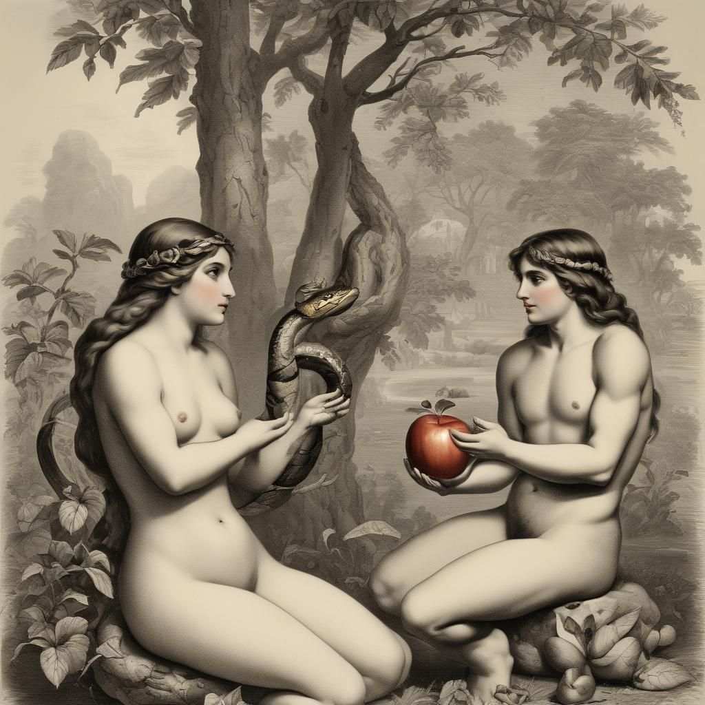 Eve and the Serpent: An Apple Offering