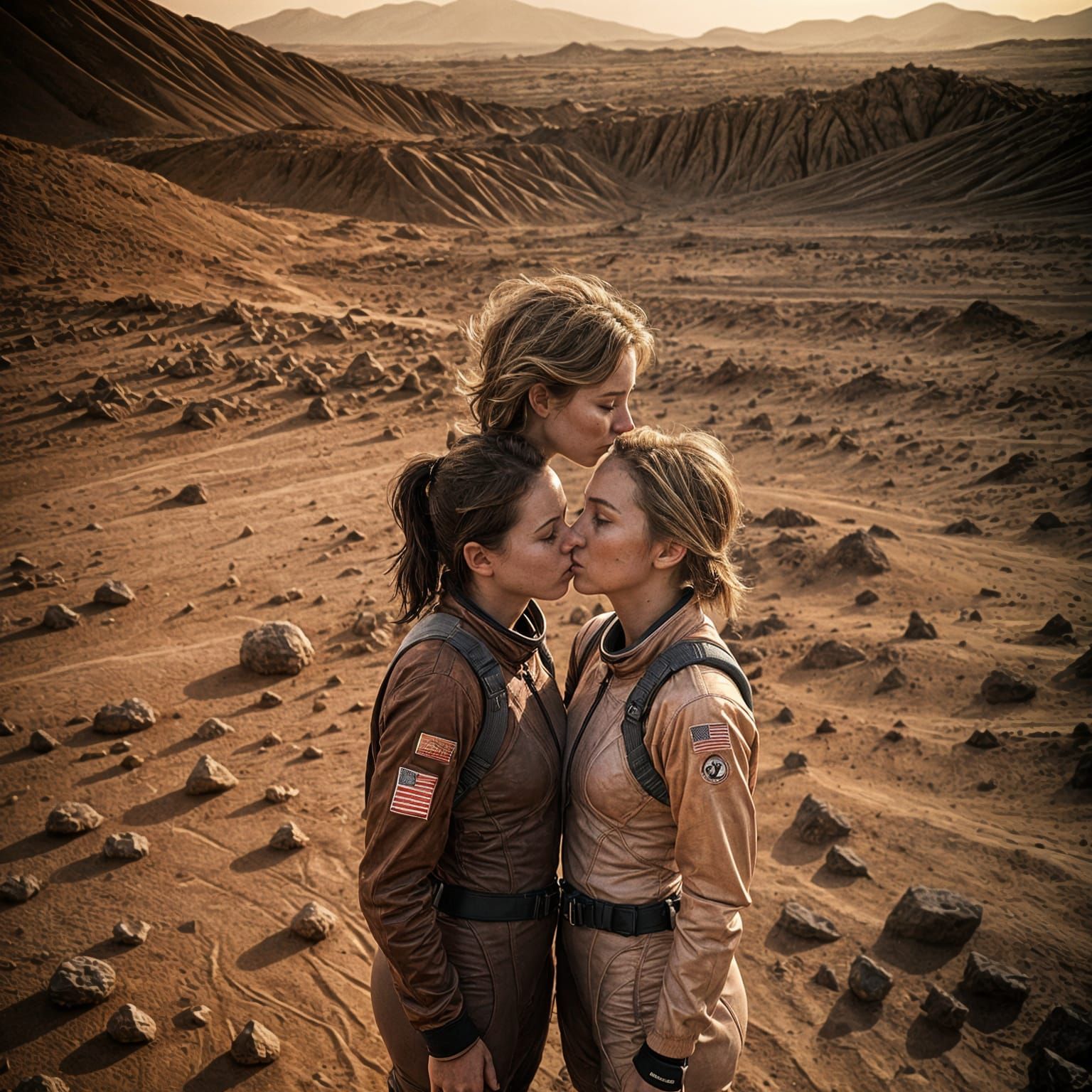 Lesbians Kissing on Mars: Cinematic Film Still