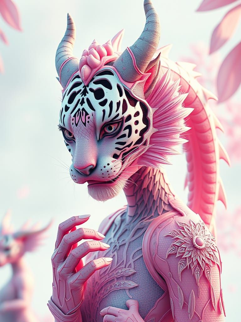 Pastel Sci-Fi Esoteric Art: Minilla, Crouching Tiger