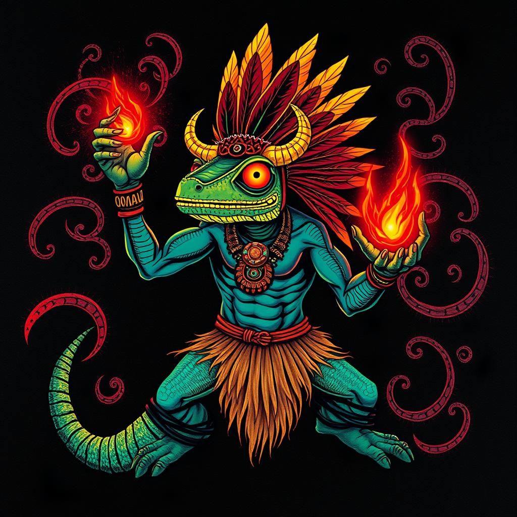 Sorcerer's Transformation: Tribal Art Meets Magic