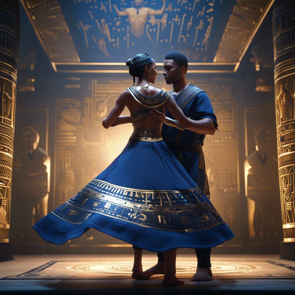 Egyptian Dance in Cinematic 3D Style