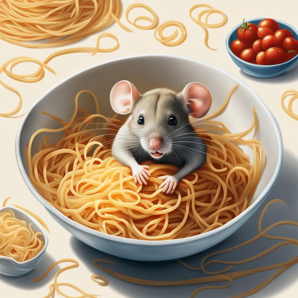 Mouse in Spaghetti Bowl, Hyper-Realism