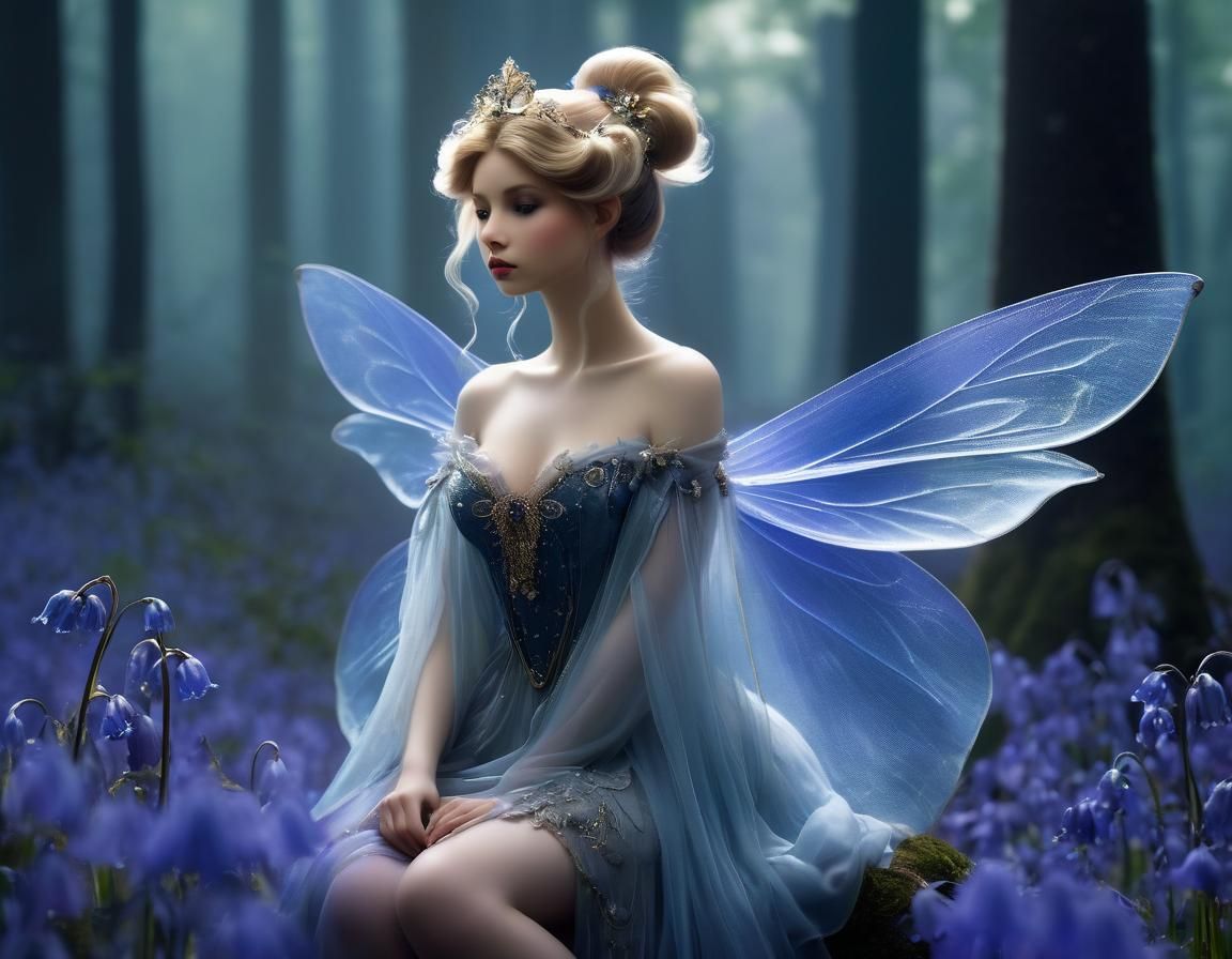 Thumbelina Fairy on Bluebell, Loish Anne Bachelier Style