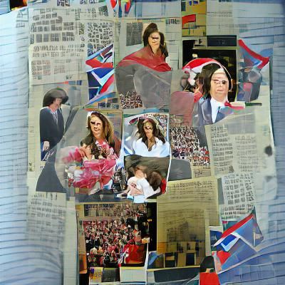 Eclectic Scrapbook Collage with Mixed Media Elements