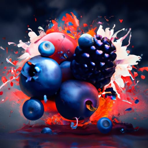 Exploding Berry Bomb: Dramatic Digital Matte Painting