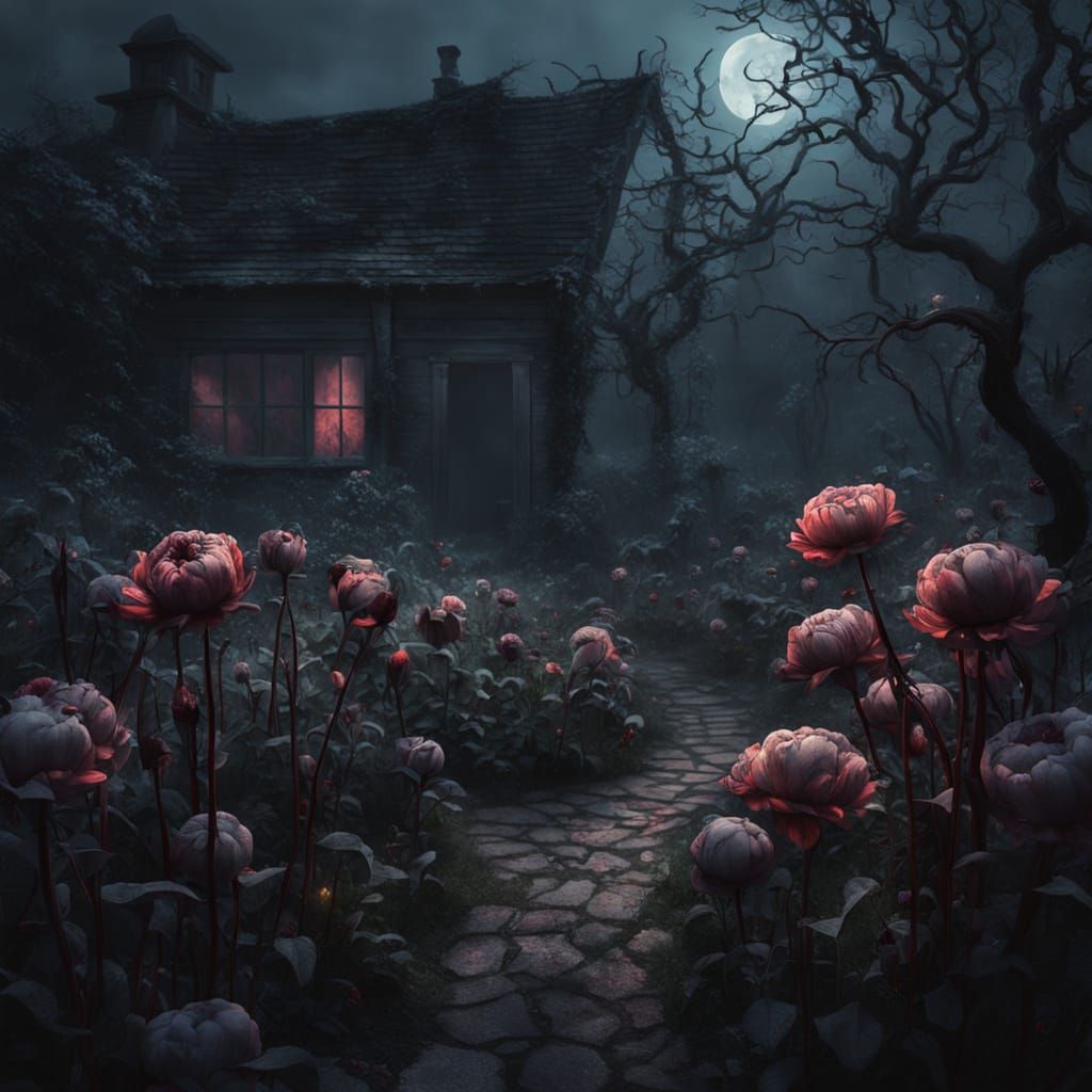 Eerie Garden: Flowers with Teeth and Eyes